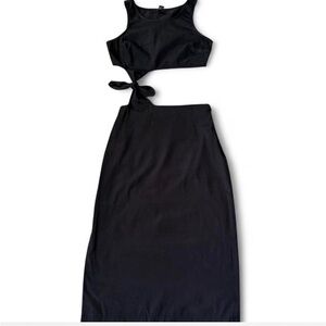 Forever 21 Black Tie-Front Skirt Set